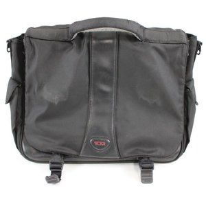 Tumi Tech Ballistic Nylon Briefcase Messenger Laptop Bag Black Crossbody Buckle